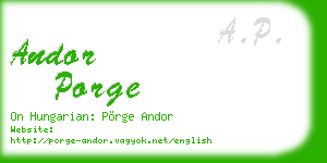 andor porge business card