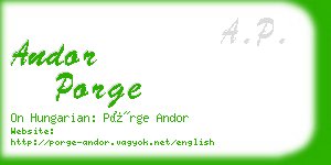 andor porge business card